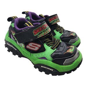 Skechers Turbo Speed Sneakers Kids Sz 11 Green Hook and Eye Closure 403760L